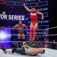 John Cena about to leave the match.